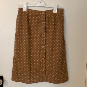 Brown Button Skirt
